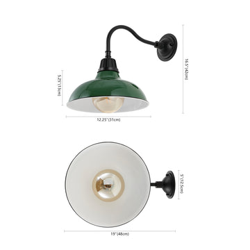 Aurora 12.25" Farmhouse Industrial Indoor/Outdoor Iron LED Gooseneck Arm Outdoor Sconce